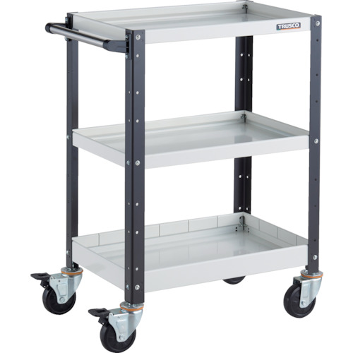 トラスコ TRUSCO ツールワゴン バーディワゴン 600X400XH880 浅2深1段 ホワイト／ブラック BDW-963F1-WBK 326-7616 (商品コード：173610)