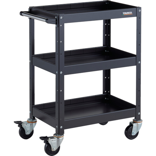 トラスコ TRUSCO ツールワゴン バーディワゴン 600X400XH880 深3段 ブラック BDW-963F3-BKBK 326-8084 (商品コード：173613)