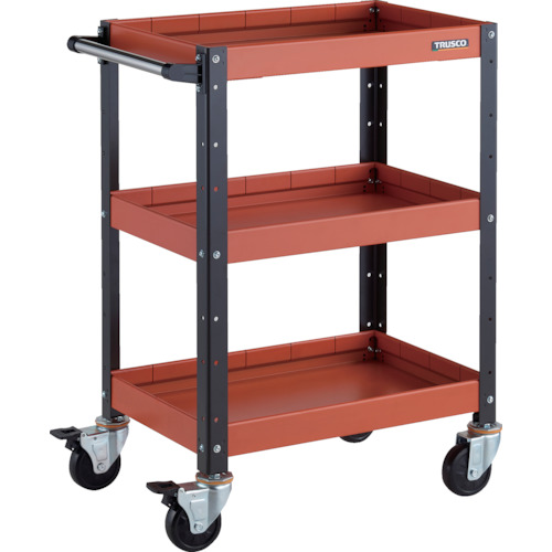 トラスコ TRUSCO ツールワゴン バーディワゴン 600X400XH880 深3段 オレンジ／ブラック BDW-963F3-ORBK 326-8080 (商品コード：173616)