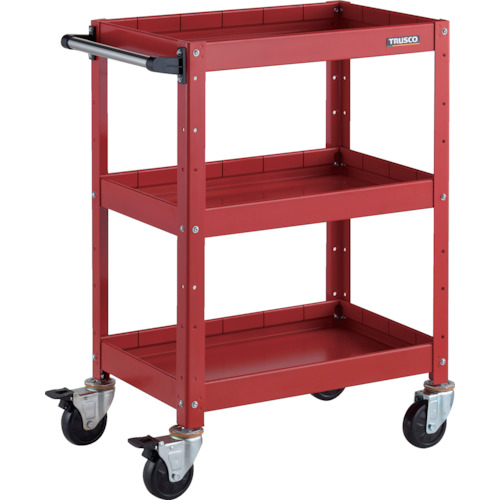 トラスコ TRUSCO ツールワゴン バーディワゴン 600X400XH880 深3段 レッド BDW-963F3-RR 326-8078 (商品コード：173619)