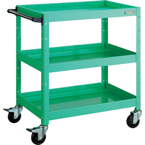 トラスコ TRUSCO ツールワゴン バーディワゴン 600X400XH880 深3段 ヤンググリーン BDW-963F3-YG 487-8167 (商品コード：173647)