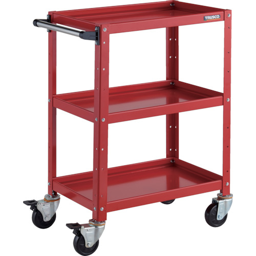 トラスコ TRUSCO ツールワゴン バーディワゴン 600X400XH880 3段 レッド BDW-963-RR 326-7608 (商品コード：173651)