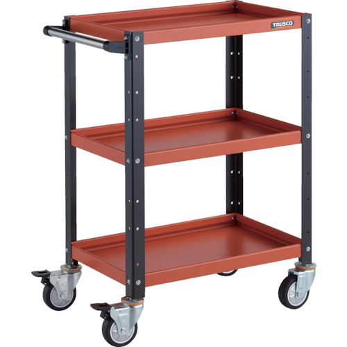 トラスコ TRUSCO ツールワゴン バーディワゴン 600X400XH880 ウレタン車輪 オレンジ／ブラック BDW-963U-ORBK 326-8114 (商品コード：173655)