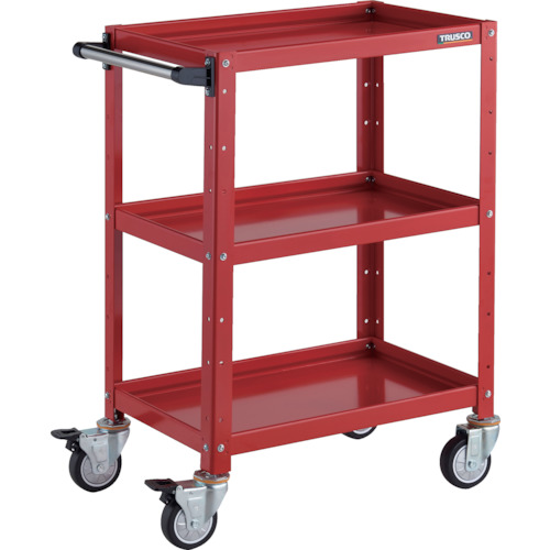 トラスコ TRUSCO ツールワゴン バーディワゴン 600X400XH880 ウレタン車輪 レッド BDW-963U-RR 326-8112 (商品コード：173658)