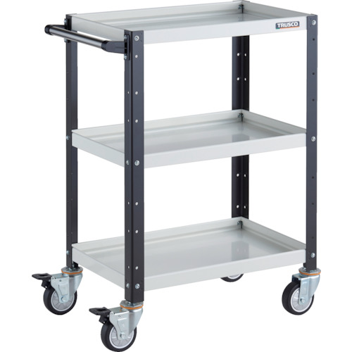 トラスコ TRUSCO ツールワゴン バーディワゴン 600X400XH880 ウレタン車輪 ホワイト／ブラック BDW-963U-WBK 326-8115 (商品コード：173660)