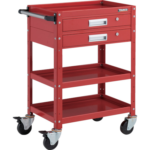 トラスコ TRUSCO ツールワゴン バーディワゴン 600X400 引出2段付 レッド BDW-963V2-RR 326-8123 (商品コード：173669)