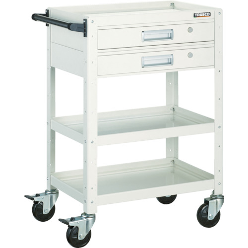 トラスコ TRUSCO ツールワゴン バーディワゴン 600X400 引出2段付 ホワイト BDW-963V2-W 450-1616 (商品コード：173681)
