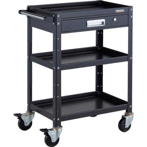 トラスコ TRUSCO ツールワゴン バーディワゴン 600X400 引出付 ブラック BDW-963V-BKBK 326-8142 (商品コード：173685)