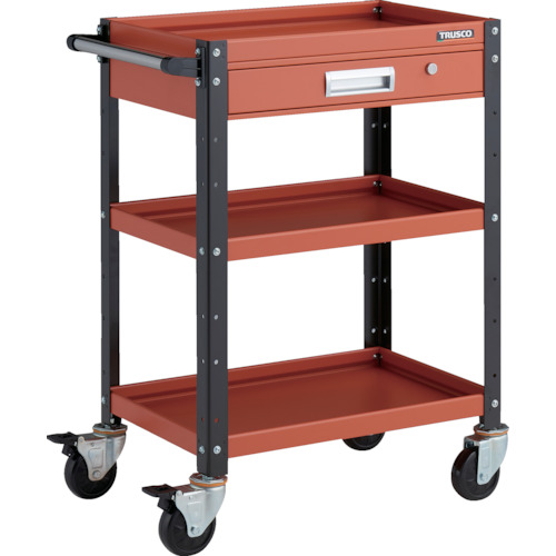 トラスコ TRUSCO ツールワゴン バーディワゴン 600X400 引出付 オレンジ／ブラック BDW-963V-ORBK 326-8138 (商品コード：173688)