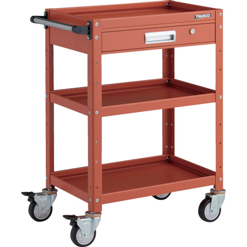 トラスコ TRUSCO ツールワゴン バーディワゴン 600X400 引出付 ウレタン車輪 オレンジ BDW-963VU-OROR 326-8154 (商品コード：173696)
