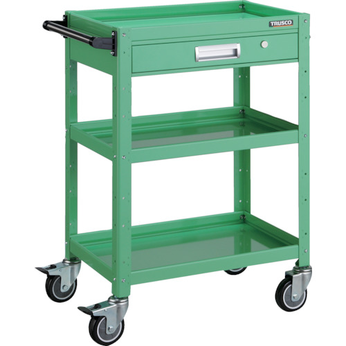 トラスコ TRUSCO ツールワゴン バーディワゴン 600×400 引出付 ウレタン車輪 ヤンググリーン BDW-963VU-YG 474-9910 (商品コード：173702)