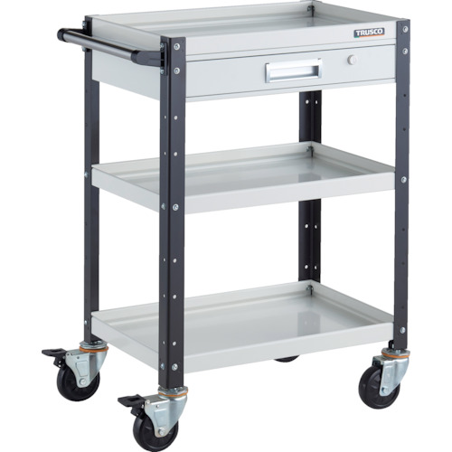 トラスコ TRUSCO ツールワゴン バーディワゴン 600X400 引出付 ホワイト／ブラック BDW-963V-WBK 326-8141 (商品コード：173704)
