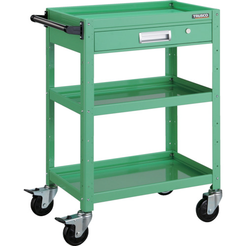 トラスコ TRUSCO ツールワゴン バーディワゴン 600X400 引出付 ヤンググリーン BDW-963V-YG 475-0101 (商品コード：173706)
