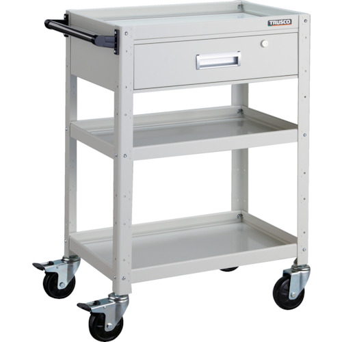 トラスコ TRUSCO ツールワゴン バーディワゴン 600X400XH880 深型1段引出付 ホワイト BDW-963Y-W 487-8191 (商品コード：173713)