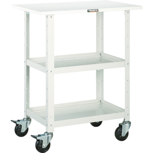 トラスコ TRUSCO ツールワゴン バーディワゴン 750X500 天板付 ホワイト BDW-972T-W 450-1675 (商品コード：173719)
