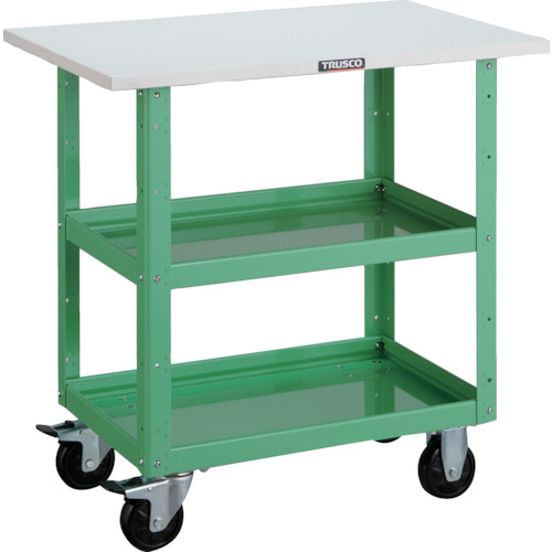 トラスコ TRUSCO ツールワゴン バーディワゴン 750X500 天板付 ヤンググリーン BDW-972T-YG 474-9740 (商品コード：173720)