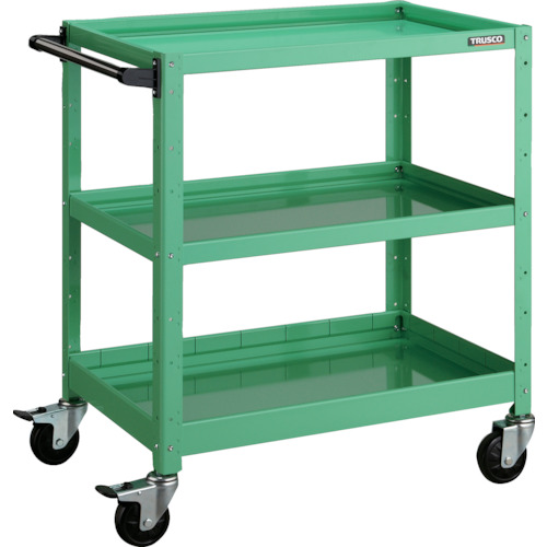 トラスコ TRUSCO ツールワゴン バーディワゴン 750X500XH880 浅2深1段 ヤンググリーン BDW-973F1-YG 487-8248 (商品コード：173726)
