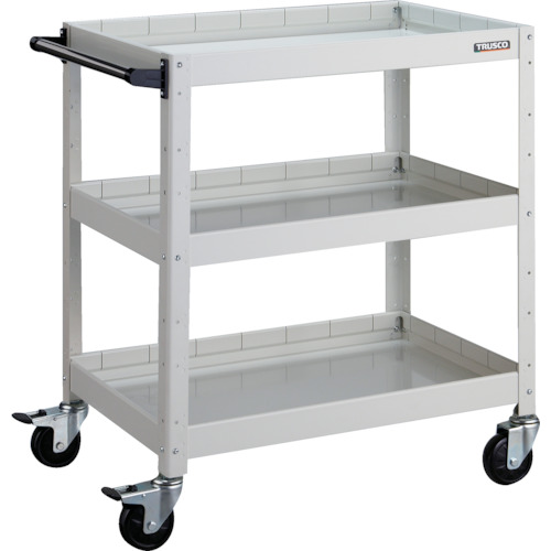 トラスコ TRUSCO ツールワゴン バーディワゴン 750X500XH880 深3段 ホワイト BDW-973F3-W 487-8272 (商品コード：173729)