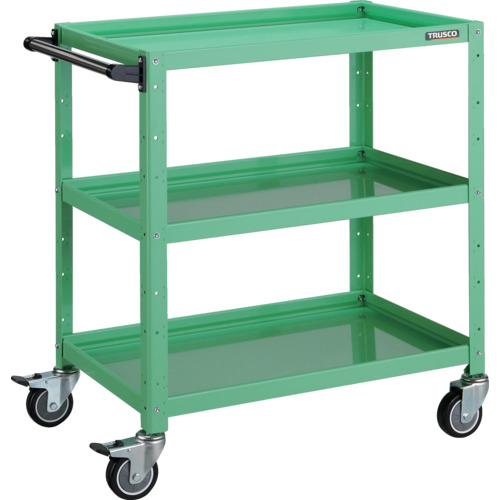 トラスコ TRUSCO ツールワゴン バーディワゴン 750X500XH880 ウレタン車輪 ヤンググリーン BDW-973U-YG 475-0012 (商品コード：173732)