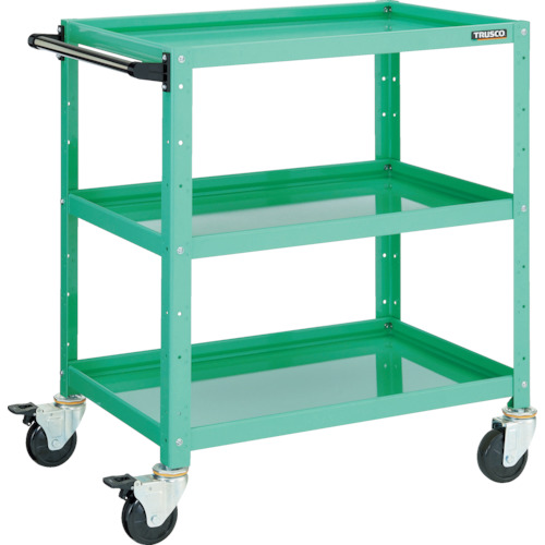 トラスコ TRUSCO ツールワゴン バーディワゴン 750X500XH880 3段 ヤンググリーン BDW-973-YG 475-0071 (商品コード：173742)
