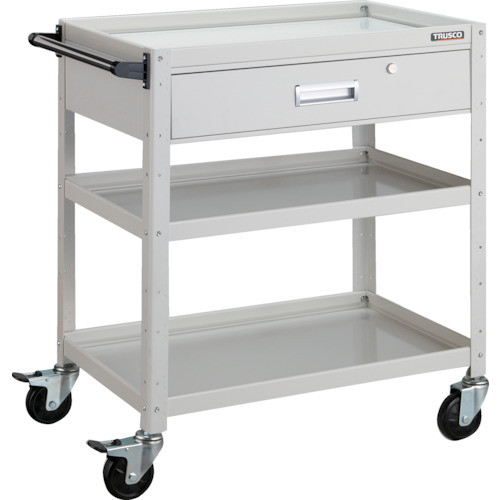 トラスコ TRUSCO ツールワゴン バーディワゴン 750X500XH880 深型1段引出付 ホワイト BDW-973Y-W 487-8311 (商品コード：173745)