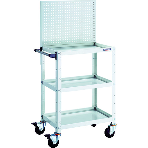 トラスコ TRUSCO ツールワゴン バーディーワゴン 上部パンチングパネル付 600X400X1330 ホワイト BDW-P963-W 125-6647 (商品コード：173773)