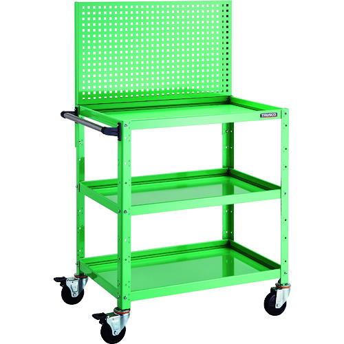 トラスコ TRUSCO ツールワゴン バーディーワゴン 上部パンチングパネル 750×500×1330 ヤンググリーン BDW-P973-YG 125-6650 (商品コード：173780)