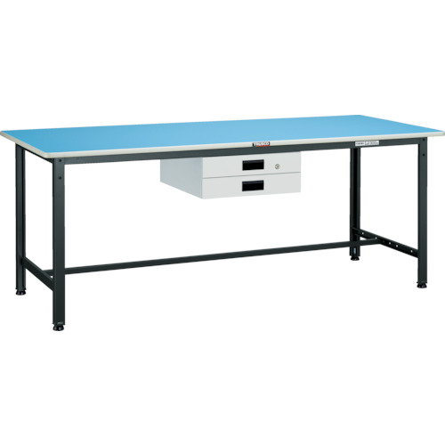 トラスコ TRUSCO 軽荷重作業台（250kg）BE型 1500X600XH740 薄型2段引出付 ホワイト色 BE-1560UDK2W 856-3824