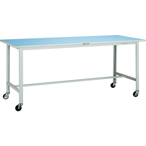 トラスコ TRUSCO 軽荷重作業台（90kg）BO型 1500X600XH809 φ75キャスター付 ホワイト色 BO-1560C75 454-4234