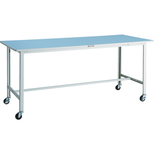 トラスコ TRUSCO 軽荷重作業台（90kg）BO型 1800X750XH809 φ75キャスター付 ホワイト色 BOR-1875C75 856-3943