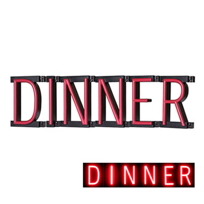 ABCブライト ネオン管風LEDサイン セット品「DINNER」 (商品コード：035169)
