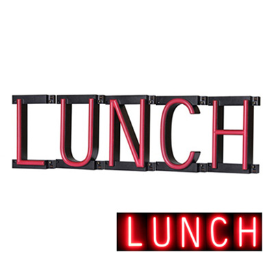 ABCブライト ネオン管風LEDサイン セット品「LUNCH」 (商品コード：035172)