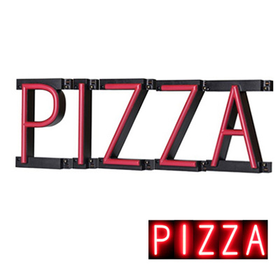 ABCブライト ネオン管風LEDサイン セット品「PIZZA」 (商品コード：035174)