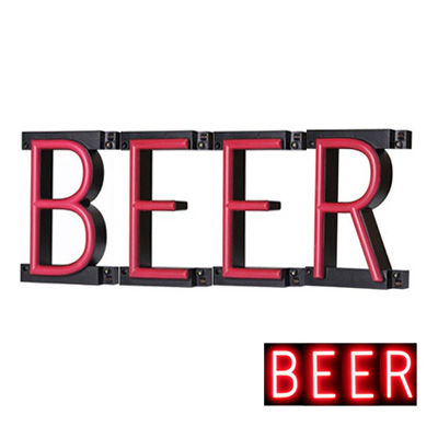 ABCブライト ネオン管風LEDサイン セット品「BEER」 (商品コード：035176)