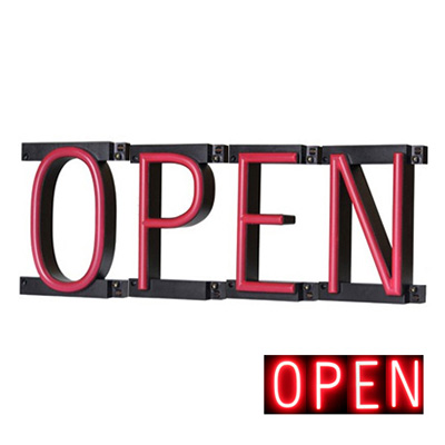 ABCブライト ネオン管風LEDサイン セット品「OPEN」 (商品コード：035177)